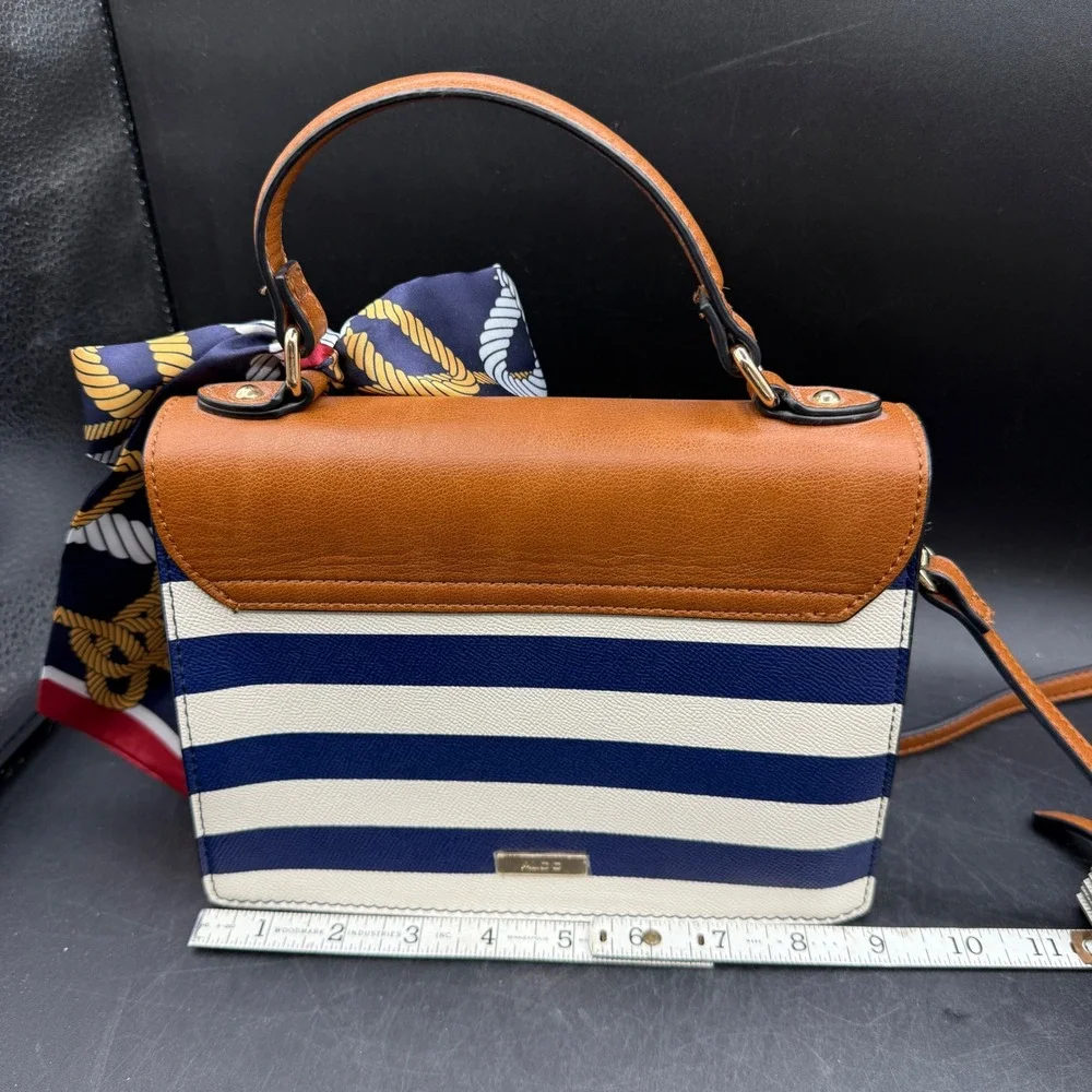 Aldo Byworth Crossbody Bag Womens Small Nautical Striped Scarf Patriotic - Picture 3 of 9
